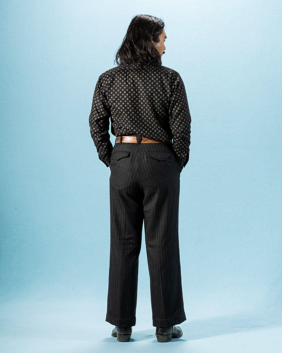 Black Sign Micro HBT Dobby Open Pocket Work Shirt - Midnight Black - Standard & Strange