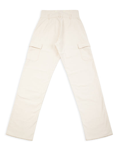 Black Sign Military Back Satin Combat Trousers - Sand White - Standard & Strange