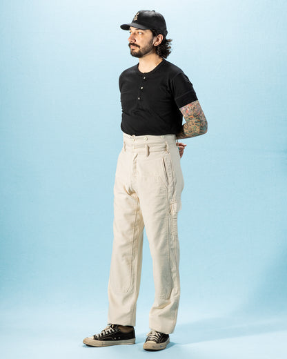Black Sign Military Back Satin Combat Trousers - Sand White - Standard & Strange