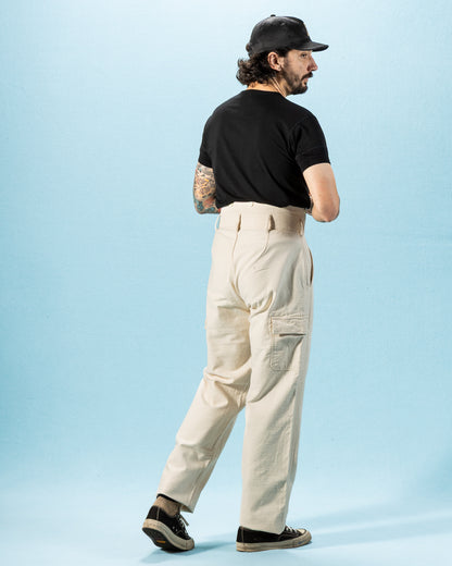 Black Sign Military Back Satin Combat Trousers - Sand White - Standard & Strange