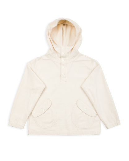 Black Sign Military Back Satin Hooded Deck Shirt - Sand White - Standard & Strange