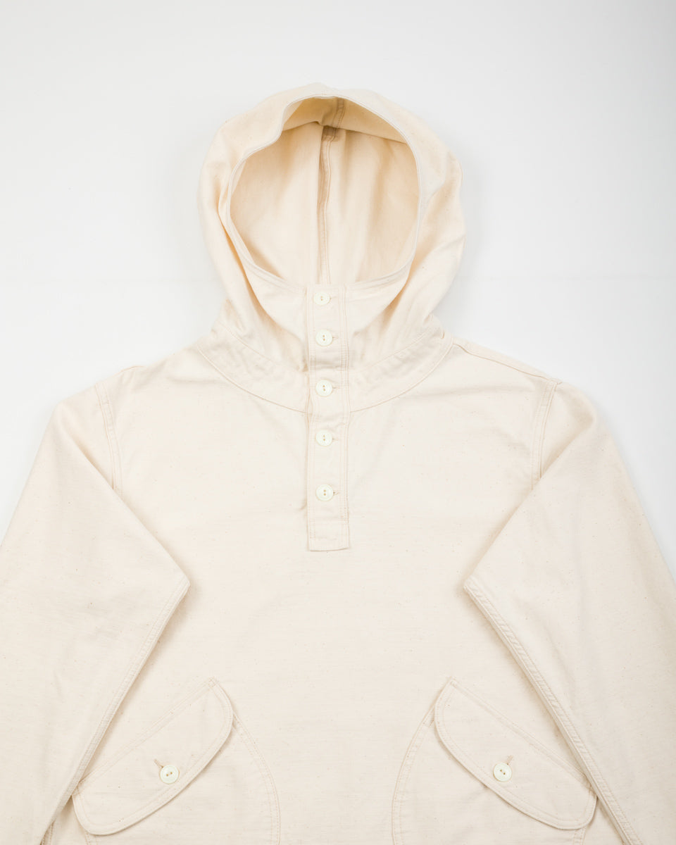Black Sign Military Back Satin Hooded Deck Shirt - Sand White - Standard & Strange