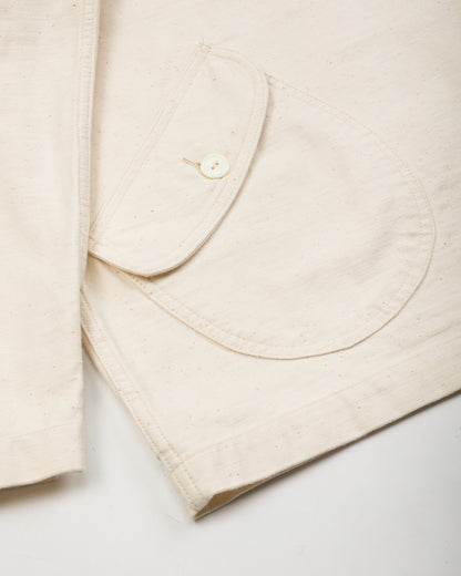 Black Sign Military Back Satin Hooded Deck Shirt - Sand White - Standard & Strange