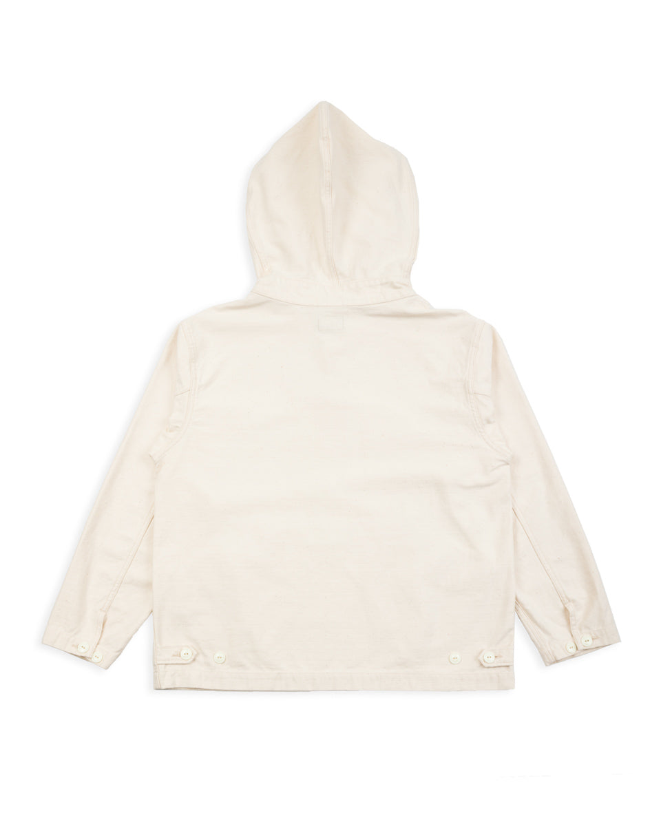 Black Sign Military Back Satin Hooded Deck Shirt - Sand White - Standard & Strange