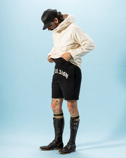 Black Sign Military Back Satin Hooded Deck Shirt - Sand White - Standard & Strange