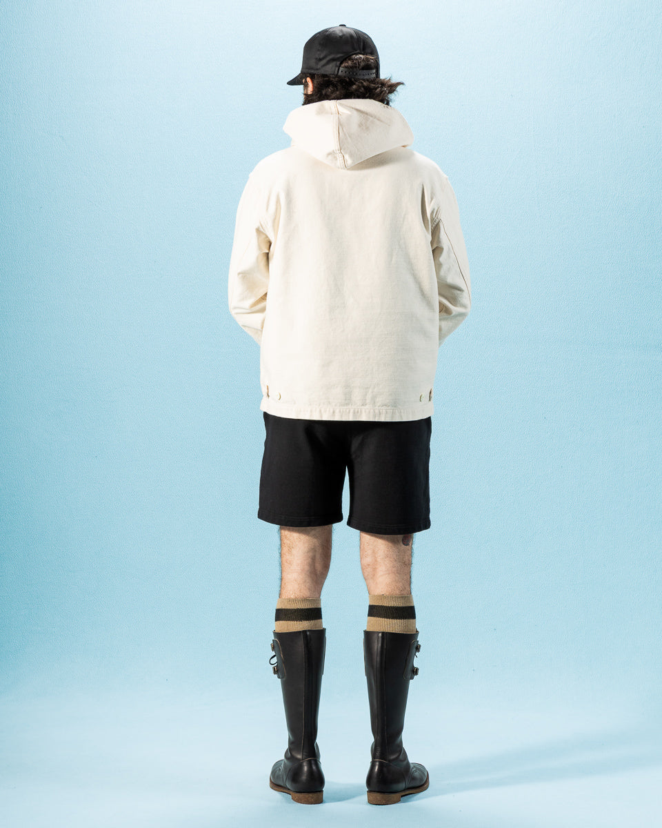 Black Sign Military Back Satin Hooded Deck Shirt - Sand White - Standard & Strange