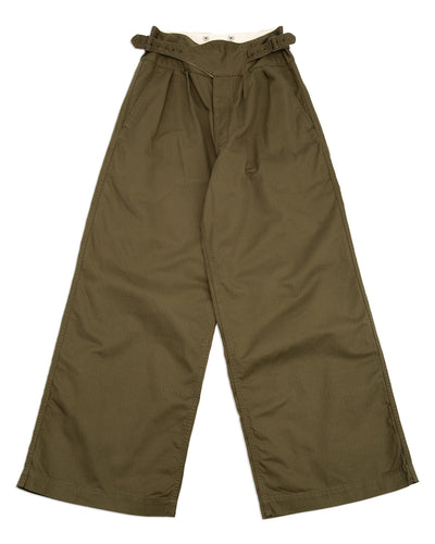 Black Sign Military Herringbone Wide Gurkha Pants - Soldier Green - Standard & Strange