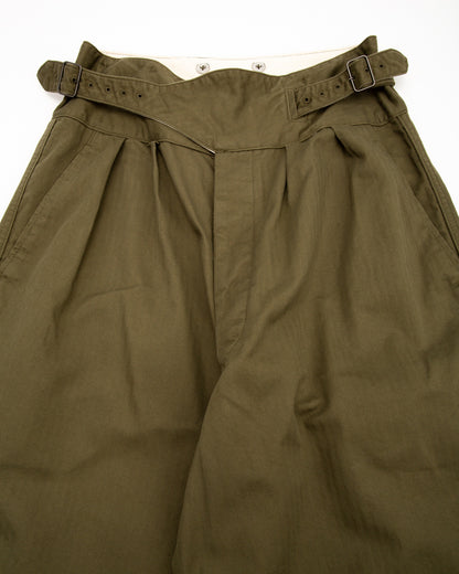 Black Sign Military Herringbone Wide Gurkha Pants - Soldier Green - Standard & Strange