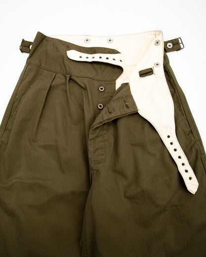 Black Sign Military Herringbone Wide Gurkha Pants - Soldier Green - Standard & Strange