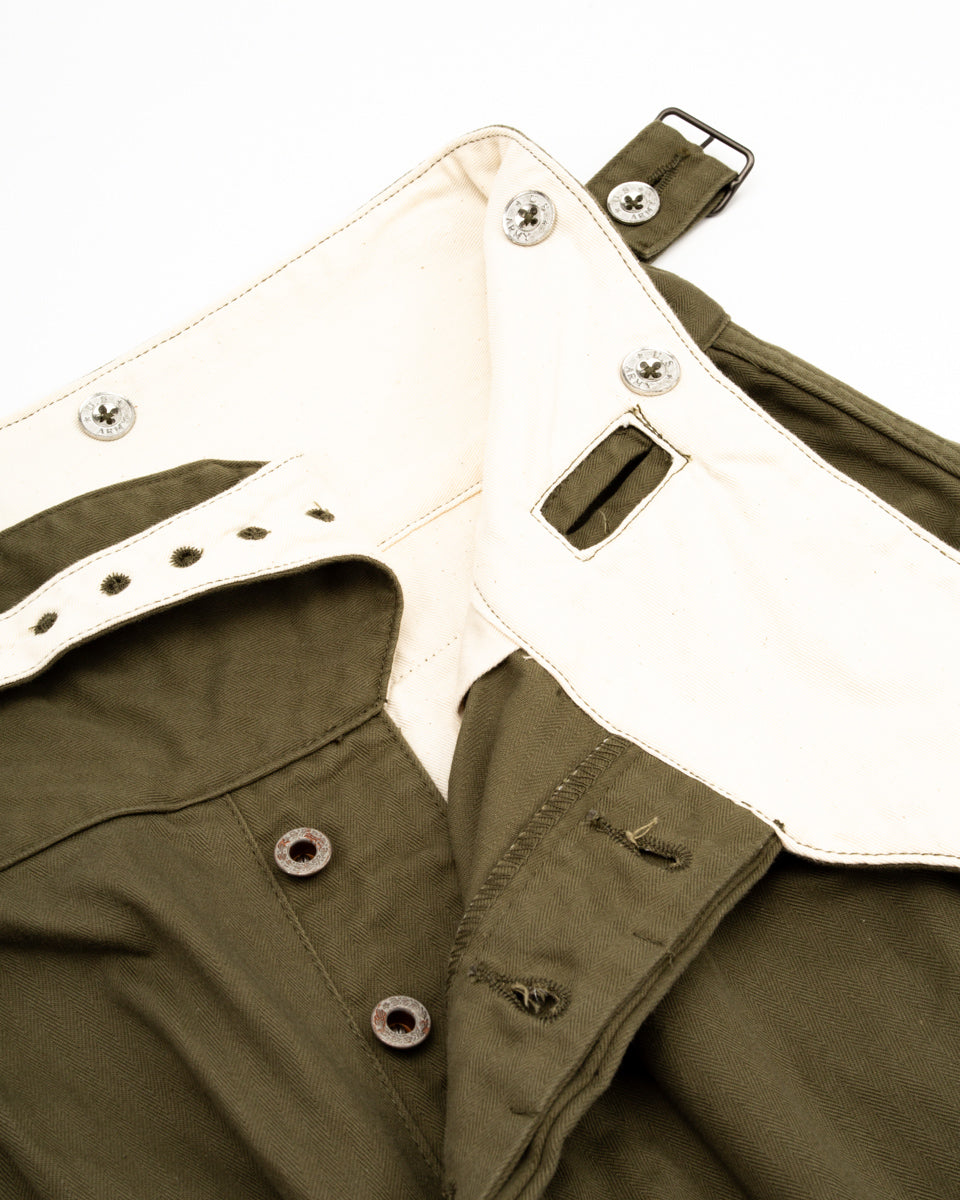 Black Sign Military Herringbone Wide Gurkha Pants - Soldier Green - Standard & Strange