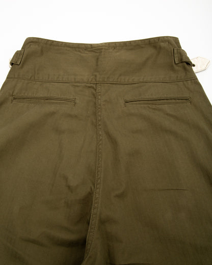 Black Sign Military Herringbone Wide Gurkha Pants - Soldier Green - Standard & Strange
