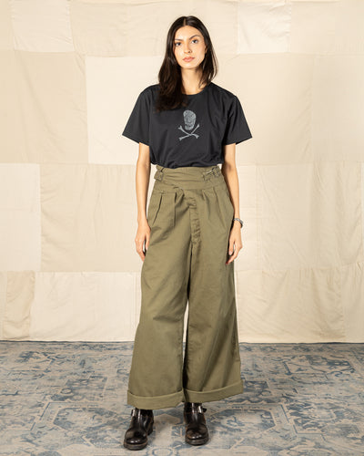 Black Sign Military Herringbone Wide Gurkha Pants - Soldier Green - Standard & Strange