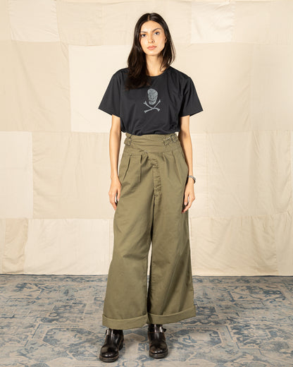 Black Sign Military Herringbone Wide Gurkha Pants - Soldier Green - Standard & Strange