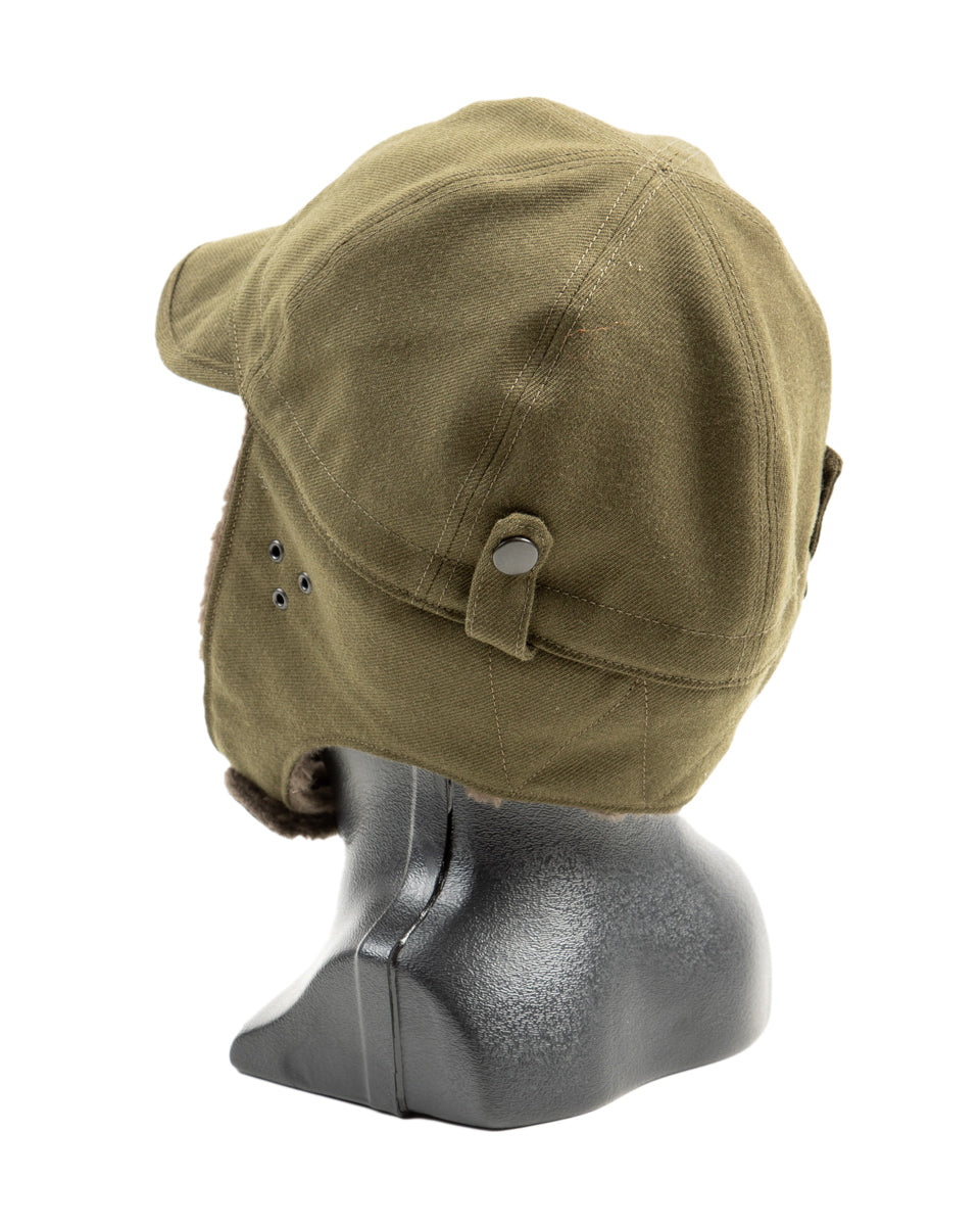 Black Sign Military Twill Aviator Boa Cap - Soldier Green - Standard & Strange