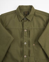 Black Sign Military Twill Pleats Jacket - Soldier Green - Standard & Strange