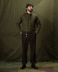 Black Sign Military Twill Pleats Jacket - Soldier Green - Standard & Strange