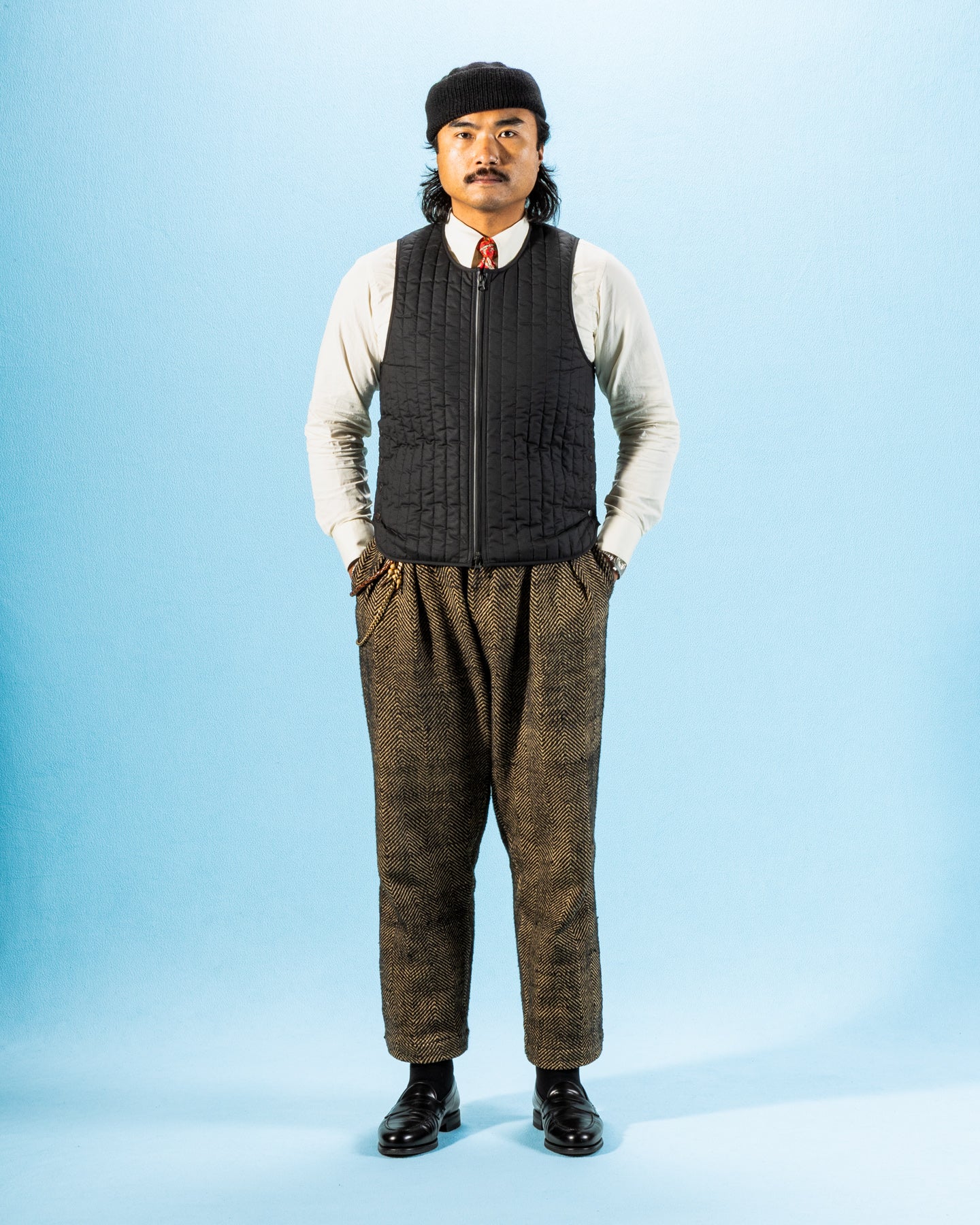 Black Sign Oiled Quilting Lumberjack Vest - Oiled Black - Standard & Strange