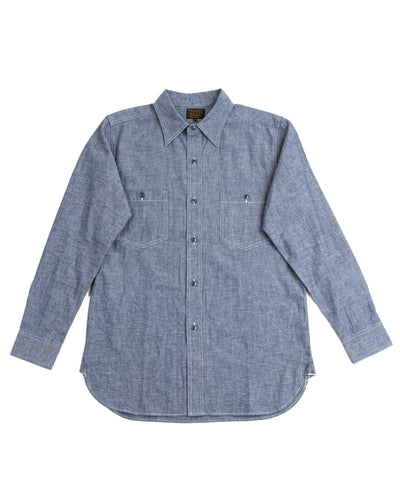 Black Sign Open Pocket Working Chambray Shirt - Light Blue - Standard & Strange