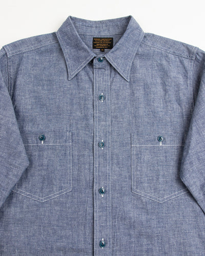 Black Sign Open Pocket Working Chambray Shirt - Light Blue - Standard & Strange