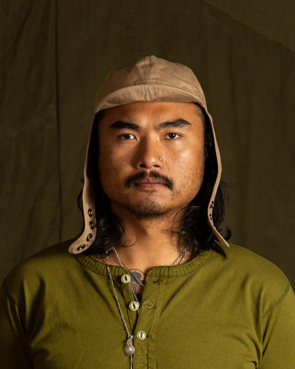 Black Sign Paraffin Weather Aviator Cap Sand Beige Standard & Strange