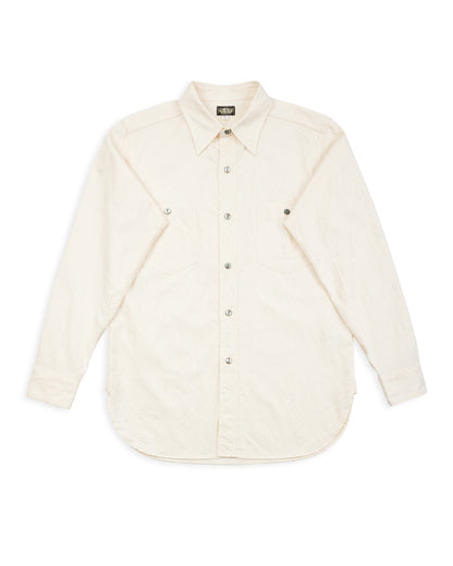 Black Sign Persian Pattern Jacquard Open Pocket Work Shirt - Salt White - Standard & Strange