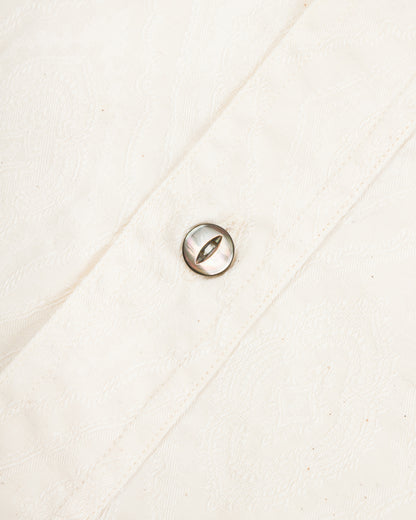 Black Sign Persian Pattern Jacquard Open Pocket Work Shirt - Salt White - Standard & Strange