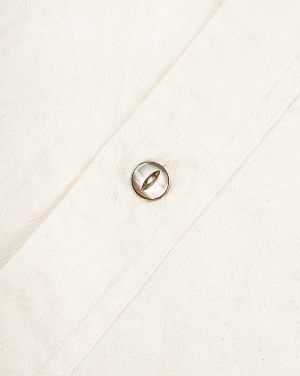 Black Sign Persian Pattern Jacquard Open Pocket Work Shirt - Salt White - Standard & Strange