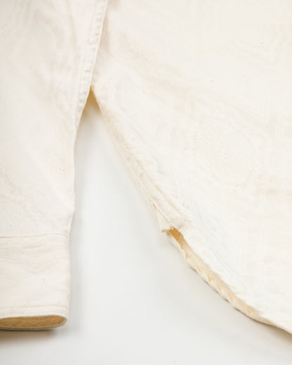 Black Sign Persian Pattern Jacquard Open Pocket Work Shirt - Salt White - Standard & Strange