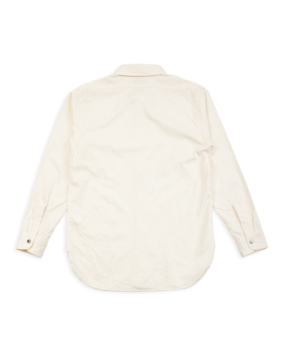 Black Sign Persian Pattern Jacquard Open Pocket Work Shirt - Salt White - Standard & Strange