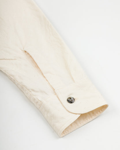 Black Sign Persian Pattern Jacquard Open Pocket Work Shirt - Salt White - Standard & Strange