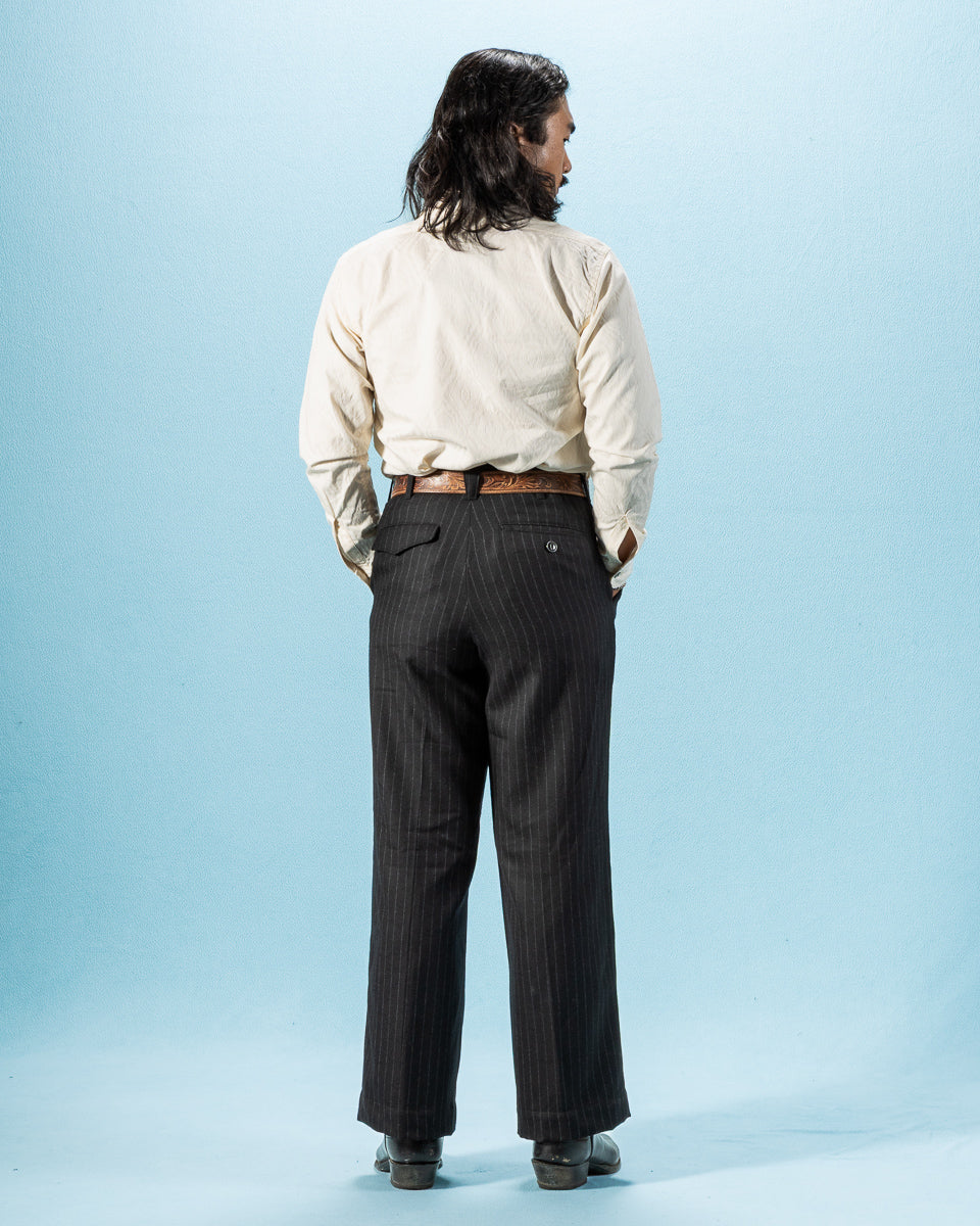 Black Sign Persian Pattern Jacquard Open Pocket Work Shirt - Salt White - Standard & Strange