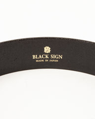 Black Sign Plain Belt with 1950s NOS Buckle - Black - Standard & Strange