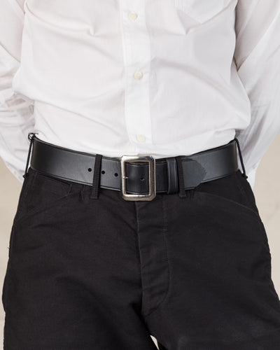 Black Sign Plain Belt with 1950s NOS Buckle - Black - Standard & Strange