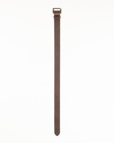 Black Sign Plain Belt with 1950s NOS Buckle - Dark Brown - Standard & Strange