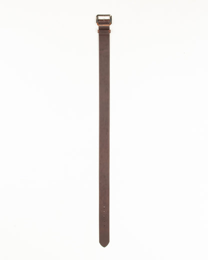 Black Sign Plain Belt with 1950s NOS Buckle - Dark Brown - Standard & Strange