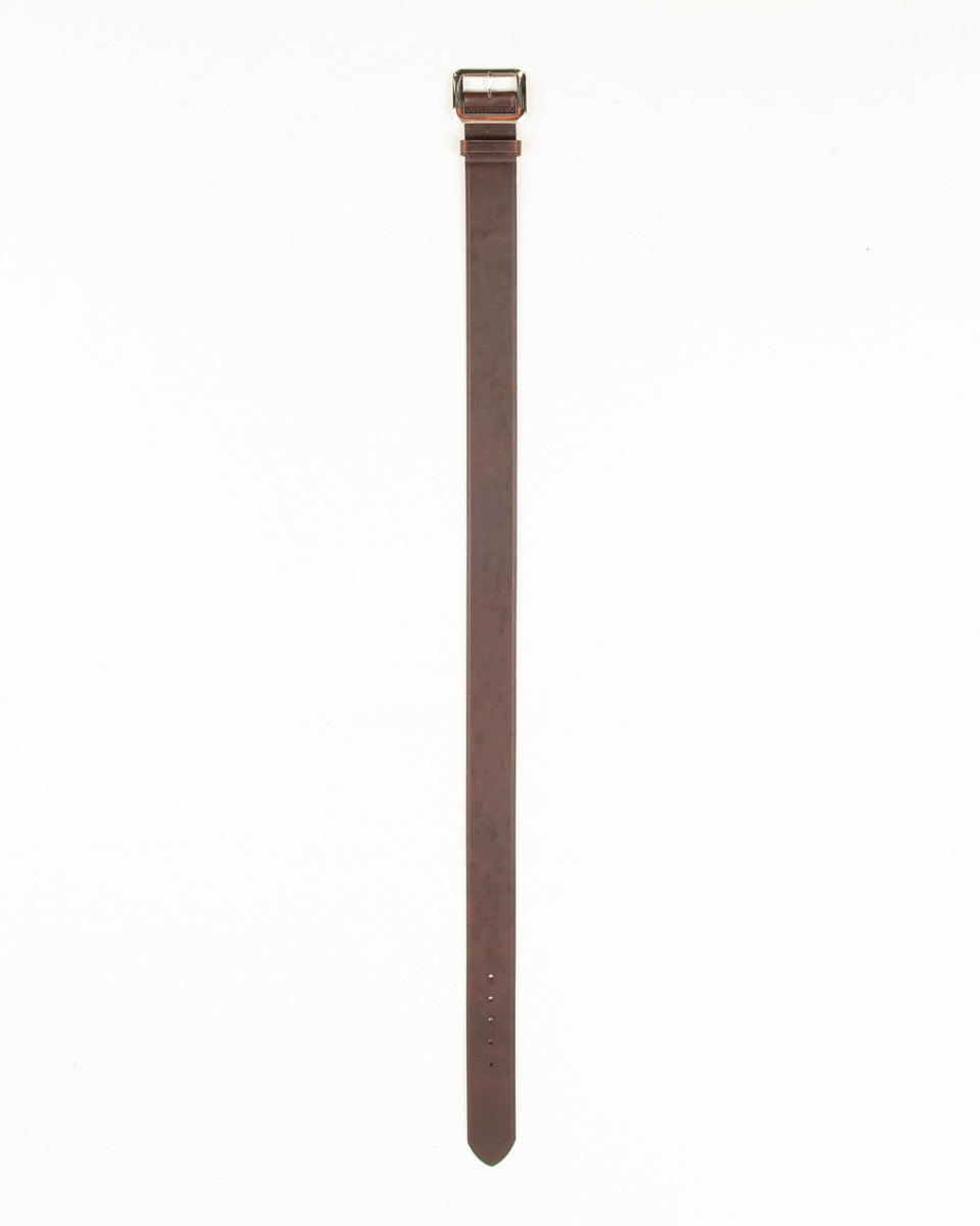 Black Sign Plain Belt with 1950s NOS Buckle - Dark Brown - Standard & Strange