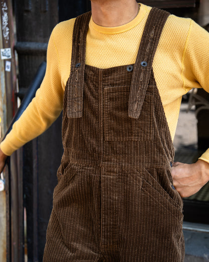 Black Sign Random Cord Delta Apron Over-Alls - Fade Brown - Standard & Strange