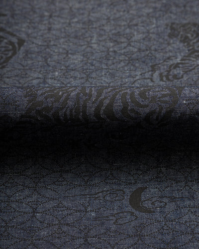 Black Sign Tiger & Crescent Moon Adjustable Waist Trousers - Deep Indigo - Standard & Strange