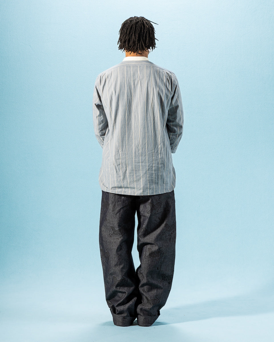 Black Sign Tiger & Crescent Moon Adjustable Waist Trousers - Deep Indigo - Standard & Strange