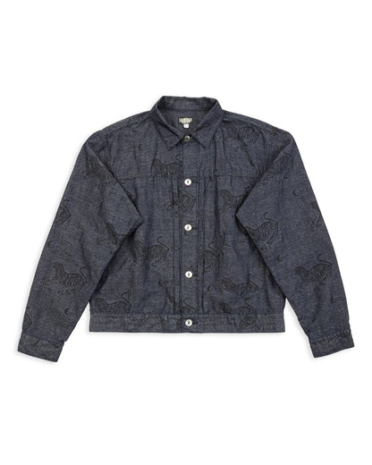 Black Sign "Tiger and Crescent Moon" Pleats Jacket - Deep Indigo - Standard & Strange