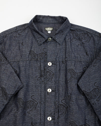 Black Sign "Tiger and Crescent Moon" Pleats Jacket - Deep Indigo - Standard & Strange