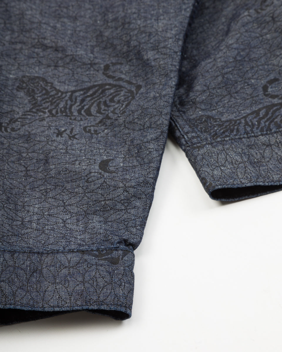 Black Sign "Tiger and Crescent Moon" Pleats Jacket - Deep Indigo - Standard & Strange