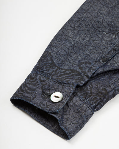 Black Sign "Tiger and Crescent Moon" Pleats Jacket - Deep Indigo - Standard & Strange