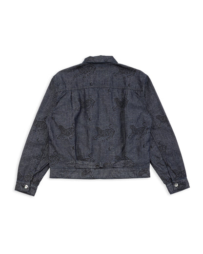 Black Sign "Tiger and Crescent Moon" Pleats Jacket - Deep Indigo - Standard & Strange