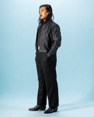 Black Sign "Tiger and Crescent Moon" Pleats Jacket - Deep Indigo - Standard & Strange