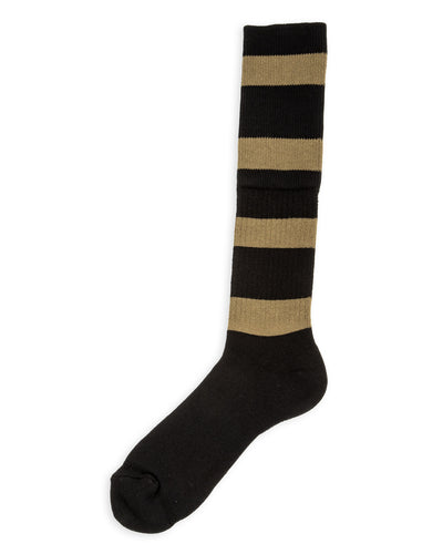 Black Sign Wide Border BS Fit Boot Socks - Midnight Black x Hide Green - Standard & Strange