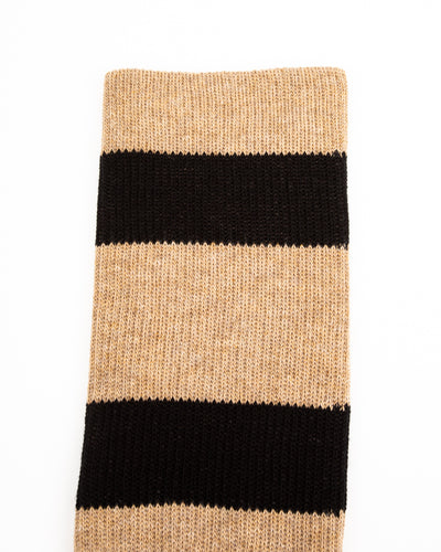 Black Sign Wide Border BS Fit Boot Socks - Midnight Black x Mud Beige - Standard & Strange
