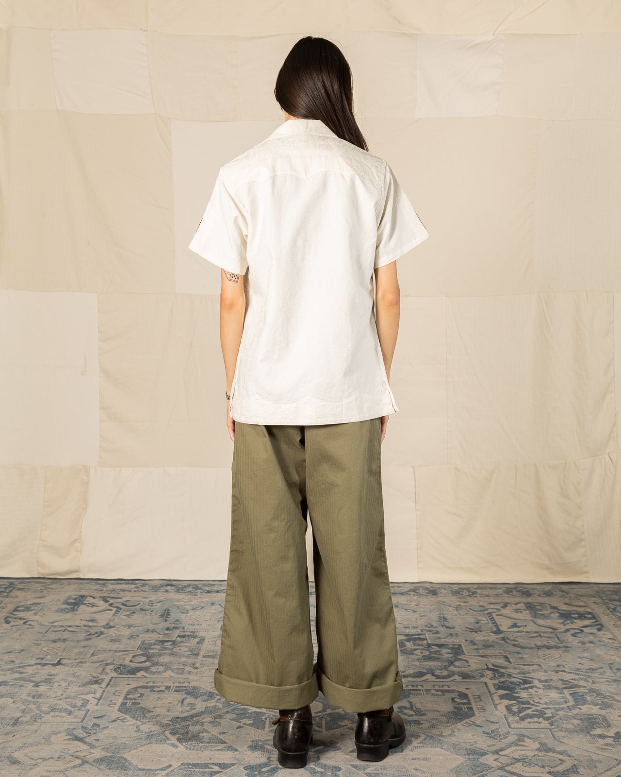 Black Sign “Paisley Jacquard” Cigar Shirt - Ivory - Standard & Strange