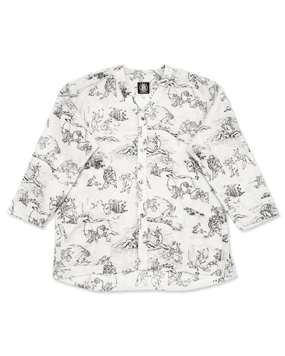 Black Sign “Playing Animal” Full Open Surgeon Shirt - Ivory - Standard & Strange