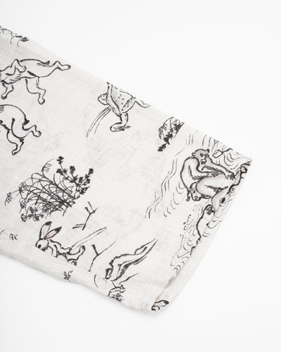 Black Sign “Playing Animal” Full Open Surgeon Shirt - Ivory - Standard & Strange